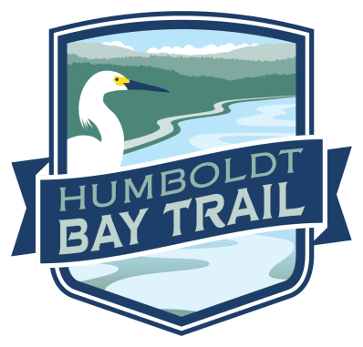 The Humboldt Bay Trail Logo, a heron by the bay