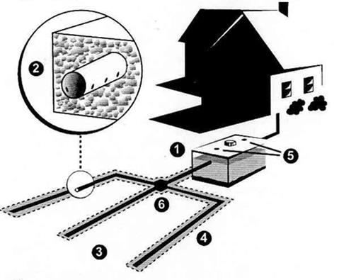 Diagram of septic system components. Diagram of septic system components.