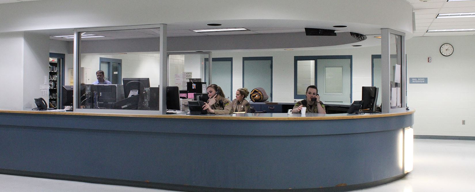 Booking desk in the Humboldt County Correctional Facility