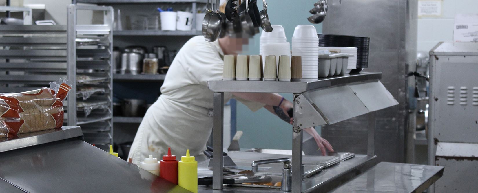 Inmate working in the jail kitchen