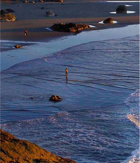 Water running over a shore
