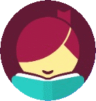 The Libby logo looks like a woman reading a book.