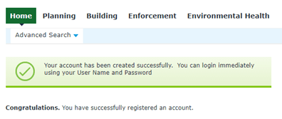 Accela Register Success