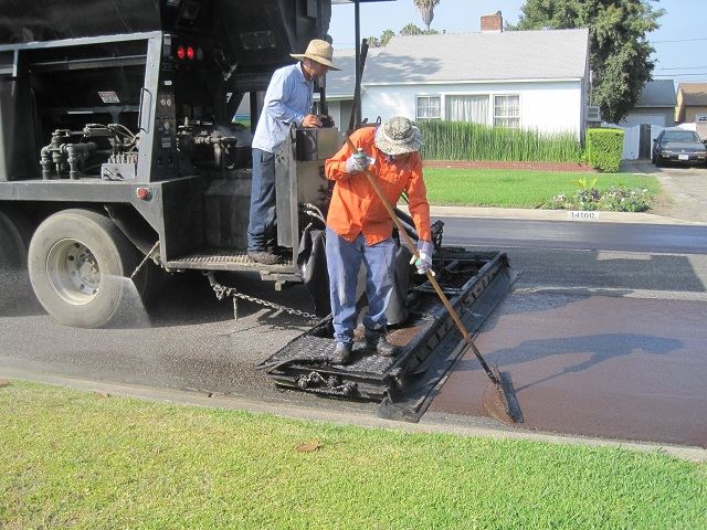 Slurry Seal being applied