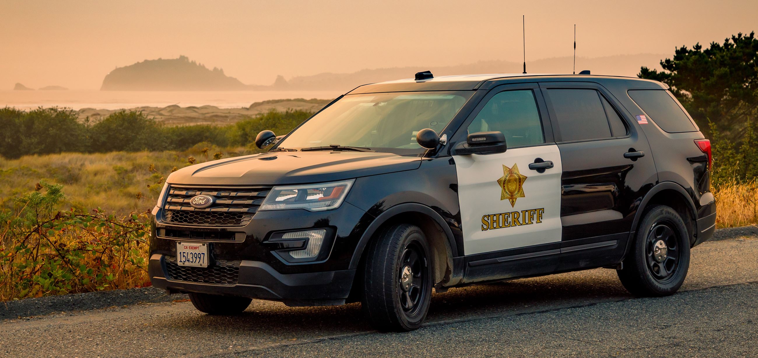 Sheriff Patrol Car at Sunset