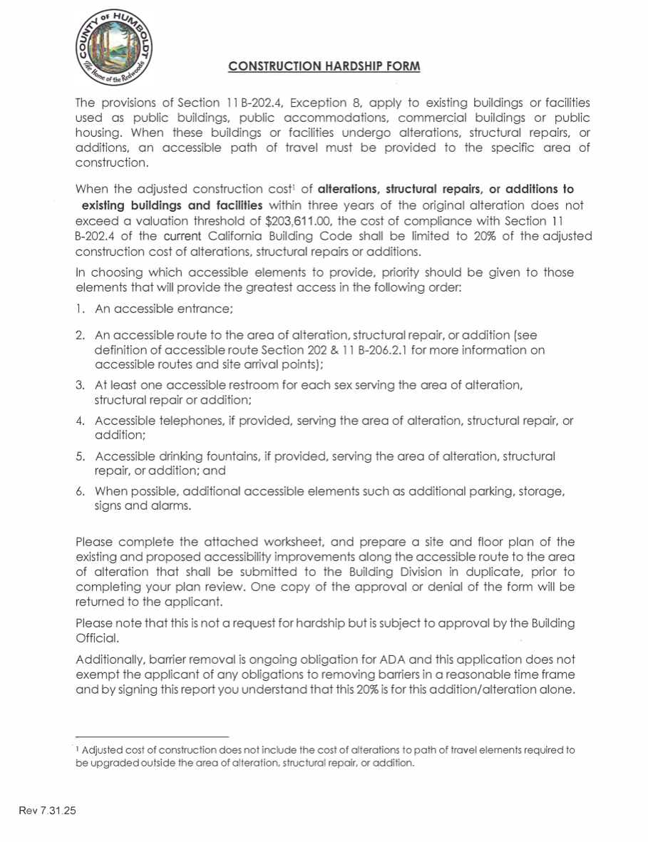 Construction Hardship