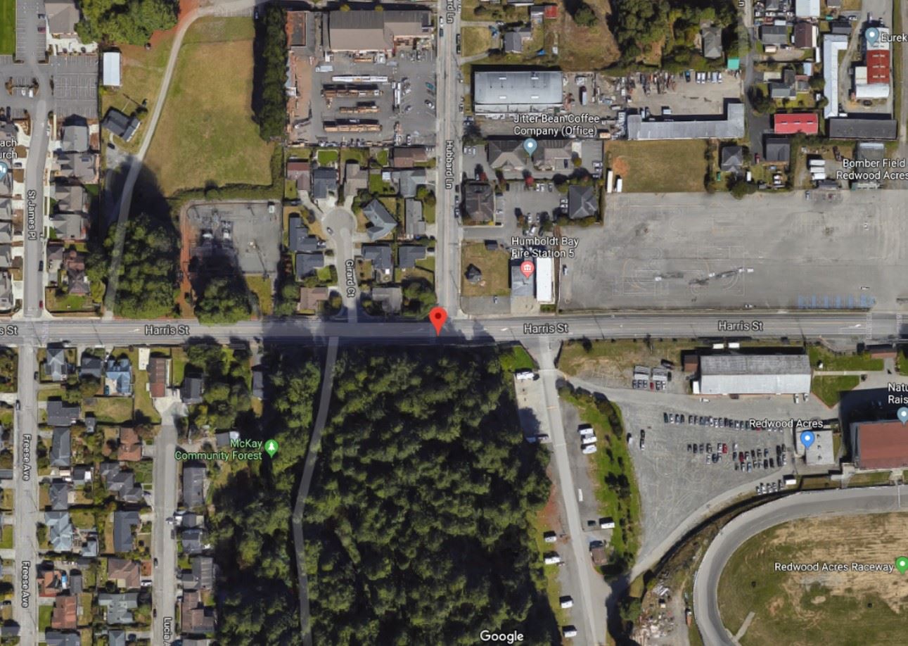 Harris St at Hubbard Lane Map