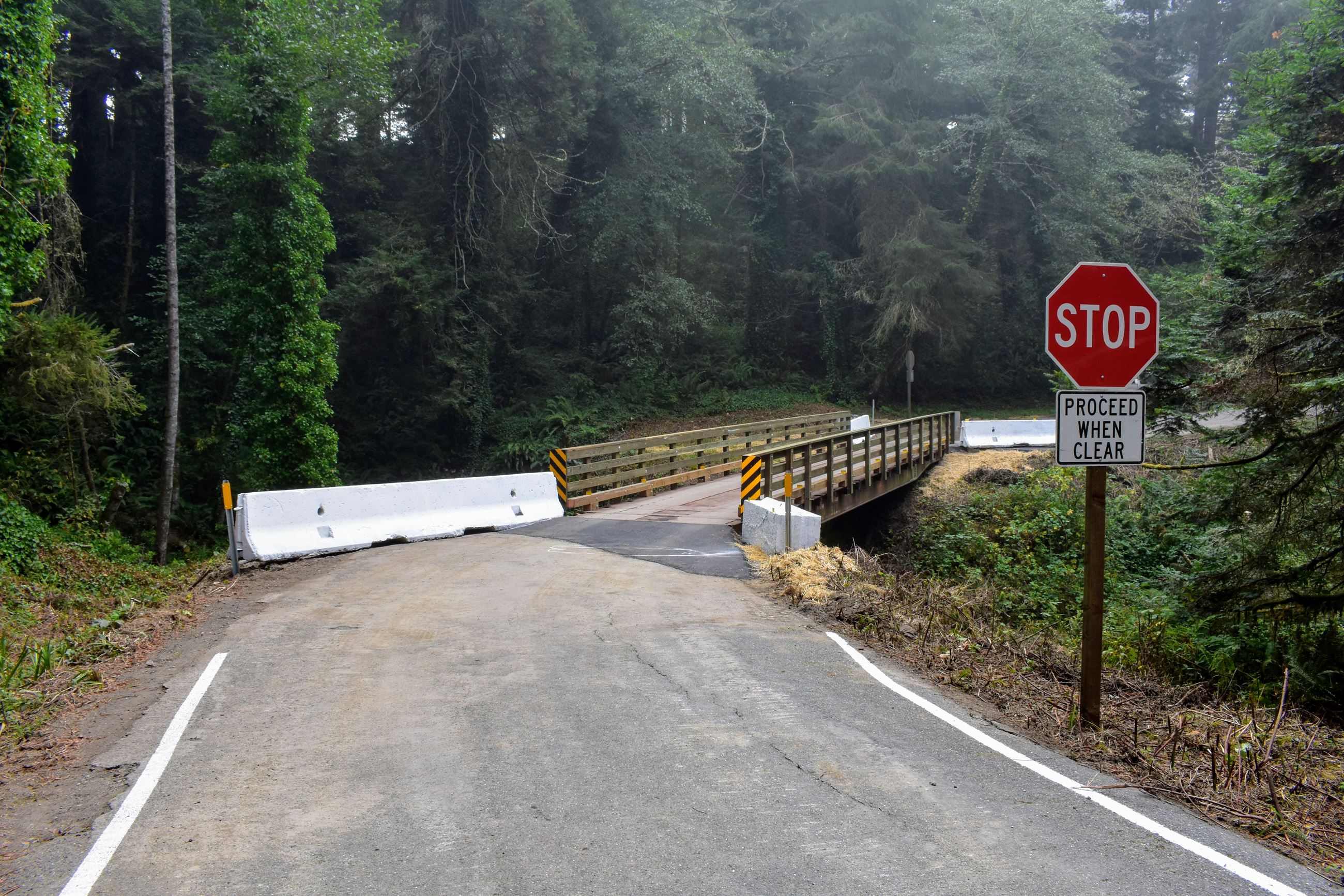 view of southbound Stagecoach Road Bridge