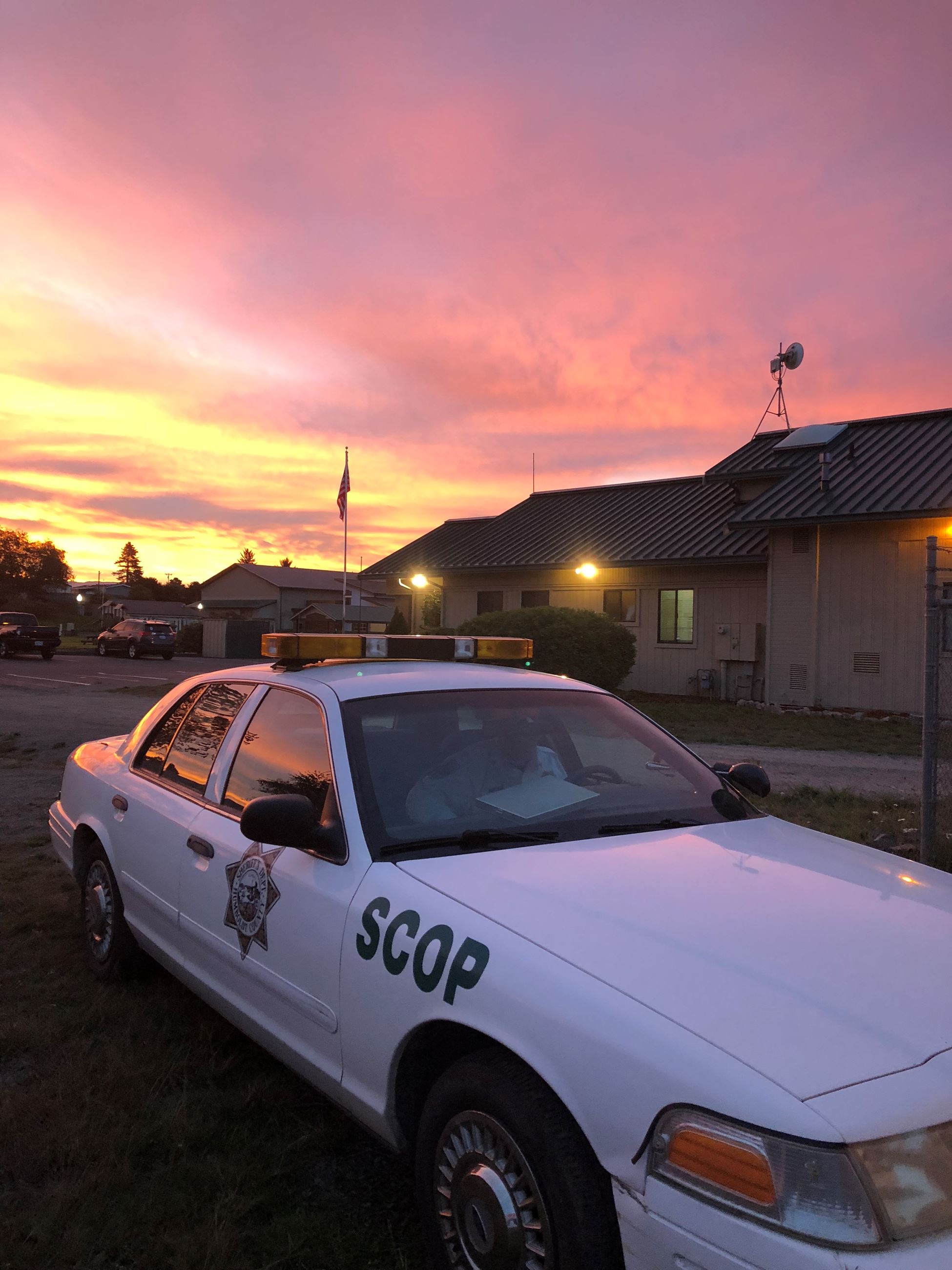 SCOP vehicle parked outside the SCOP McKinleyville office